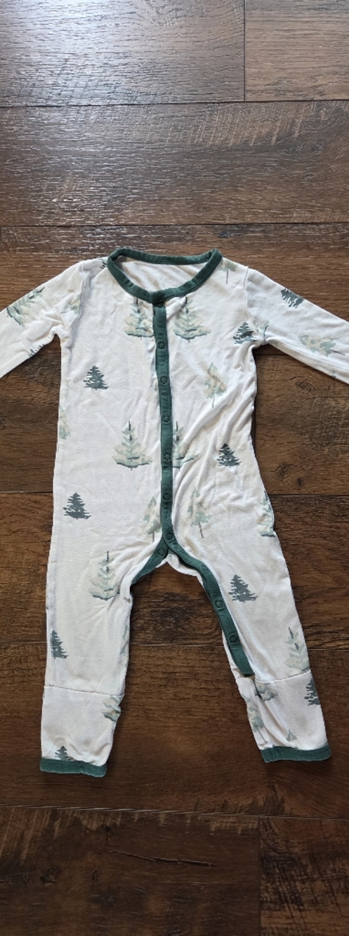 Kyte BABY 6-12m OG Green Tree Snap Romper: See Description!